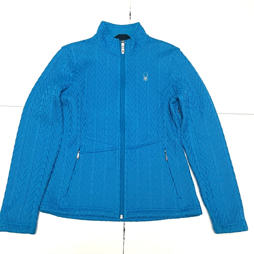 Spyder  Women’s Blue Quilted Core Sweater Jacket Zip Up Front Size M